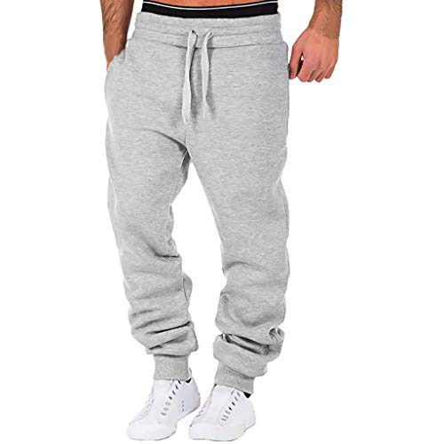 Rumity Jogginghose Herren Baumwolle Sporthose Herren Lang mit Reissverschluss Taschen Herren Jogginghose Trainingshose Baumwolle Fitness Slim Fit Sporthose Bequem Freizeithose von Rumity