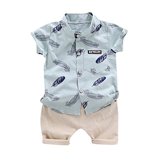 Rumity Jungen Kurzarm Hawaii Hemd mit Fliege und Kurze Hose Sommer Freizeit Shorts Strand Urlaub Kleidung Set 1-4 Jahre Säugling Baby Jungen Kleider einstellen Karikatur T-Shirt Tops + Shorts Sommer von Rumity