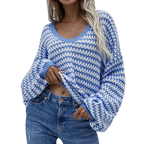 Rumity Sweatshirt Damen Pullover Damen Winter Gestreifter Pullover Oversize Pullover Pullunder Damen Neujahr/Geburtstag Geschenk von Rumity