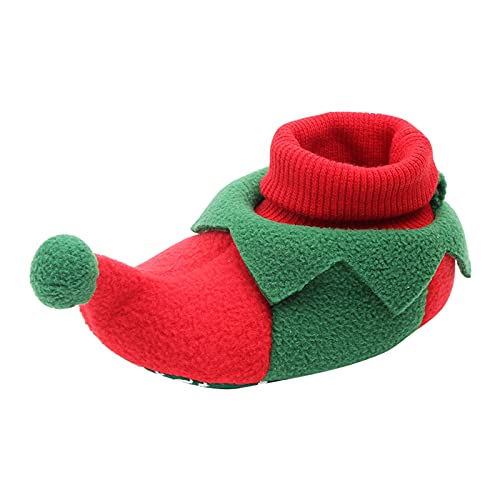 Rumity Unisex Neugeborene Tier Schuhe, Baby Weihnachtsschuhe Santa Claus Weiche Stiefel Hausschuhe Krippe Prewalker Winter Warme Schuhe Baby Weihnachten Elf Fleece Slipper Booties Schuhe von Rumity