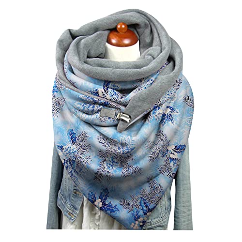 Schal Damen Dreieckschal Baumwolle Warme Winter Schal mit Knopf Soft Wrap Retro Lässige Herbstschal Winterschal Halstücher Weich Scarf Halstuch Scarf Schal Herren Winter für Bankettpartys/Arbeit von Rumity