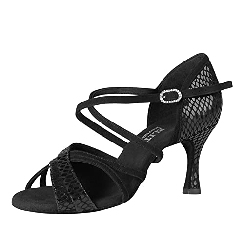 Rummos Damen Latein Tanzschuhe Elite Athena 171/024 - Material: Nubuck/Leder - Farbe: Schwarz - Weite: Medium (Normal) - Absatz: 60R Flare - Größe: EUR 38 von Rummos