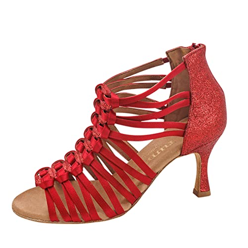 Rummos Damen Tanzschuhe Bachata 01 049-135 - Obermaterial: Satin - Farbe: Rot - Weite: Normal - Absatz: 60R Flare - Größe: EUR 38,5 Rummos Damen Tanzschuhe Bachata 01 049-135 - Obermaterial: Satin - Farbe: Rot - Weite: Normal - Absatz: 60R Flare - Größe: EUR 38,5 von Rummos