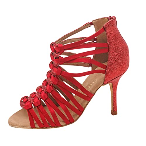 Rummos Damen Tanzschuhe Bachata 01 049-135 - Obermaterial: Satin - Farbe: Rot - Weite: Normal - Absatz: 80E Stiletto - Größe: EUR 39 Rummos Damen Tanzschuhe Bachata 01 049-135 - Obermaterial: Satin - Farbe: Rot - Weite: Normal - Absatz: 80E Stiletto - Größe: EUR 39 von Rummos