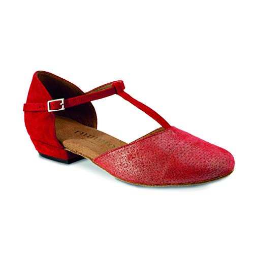 Rummos Damen Tanzschuhe Carol - Leder/Nubuck MaitRed/Rot - Medium (Normal) - 2 cm Block - EUR 41 von Rummos