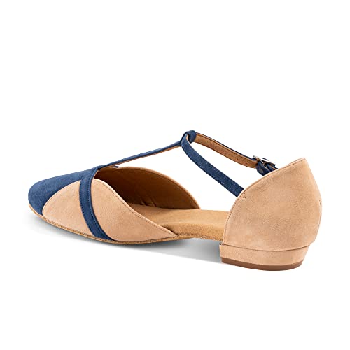 Rummos Damen Tanzschuhe Ivy 122-124 - Obermaterial: Nubuck Twine/Indico - Absatz: 2 cm Blockabsatz - Größe: 36 EU von Rummos