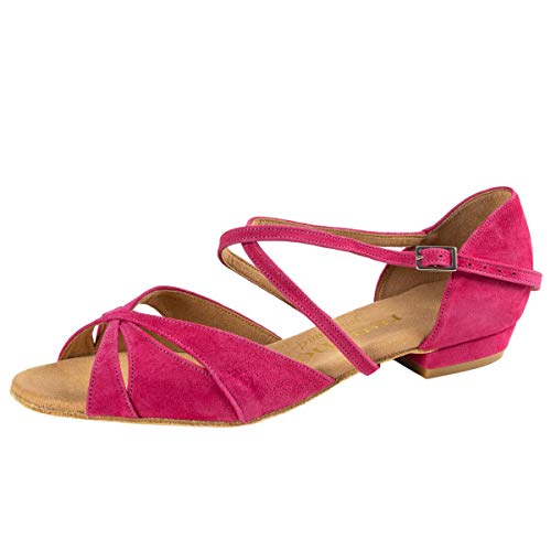 Rummos Damen Tanzschuhe Lola - Nubuck Fuchsia - Medium (Normal) - 2 cm Block - EUR 36 von Rummos