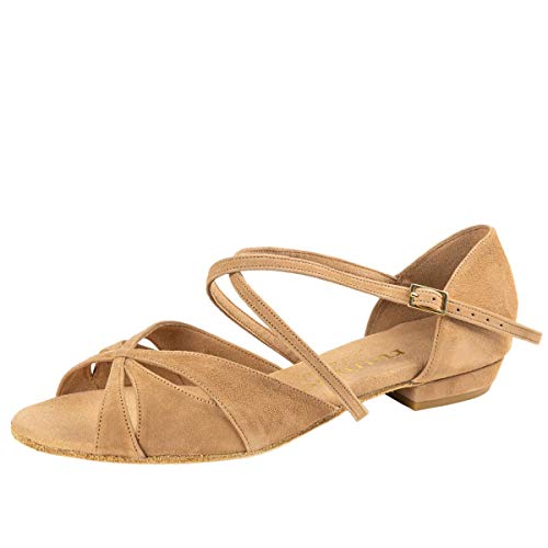 Rummos Damen Tanzschuhe Lola - Nubuck LigBrown - Medium (Normal) - 2 cm Block - EUR 39 von Rummos