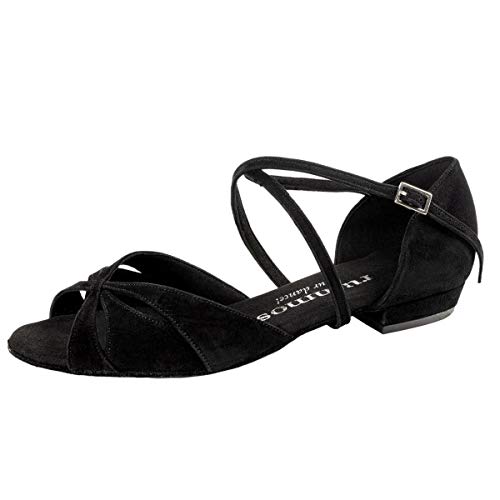 Rummos Damen Tanzschuhe Lola - Nubuck Schwarz - Medium (Normal) - 2 cm Block - EUR 36 von Rummos