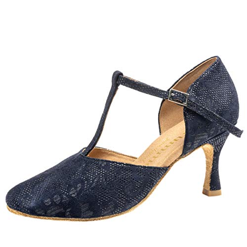 Rummos Damen Tanzschuhe R312 - Leder NehruBlue - Medium (Normal) - 6 cm Flare - EUR 37 von Rummos