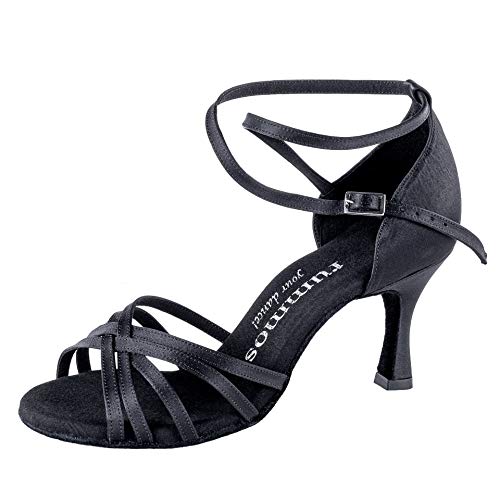 Rummos Damen Tanzschuhe R332 - Satin Schwarz - Medium (Normal) - 6 cm Flare - EUR 36 von Rummos