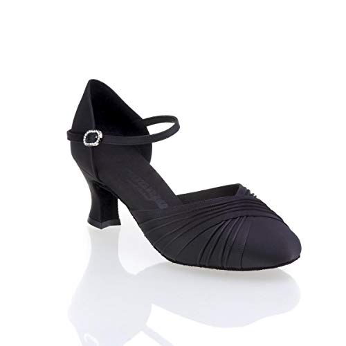 Rummos Damen Tanzschuhe R346 - Material: Satin - Farbe: Schwarz - Weite: Medium (Normal) - Absatz: 50 Cuban - Größe: EUR 39 von Rummos