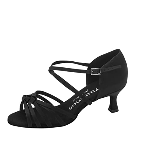 Rummos Damen Tanzschuhe R358 - Material: Satin - Farbe: Schwarz - Weite: Medium (Normal) - Absatz: 50R Flare - Größe: EUR 37 von Rummos