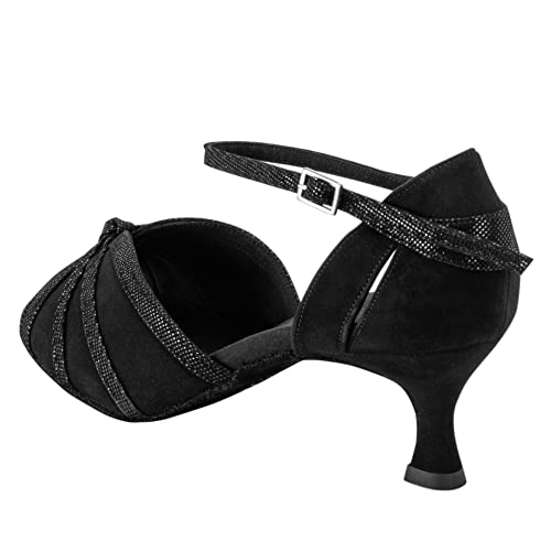 Rummos Damen Tanzschuhe R367 - Material: Leder - Farbe: Schwarz - Weite: Medium (Normal) - Absatz: 50R Flare - Größe: EUR 38,5 von Rummos