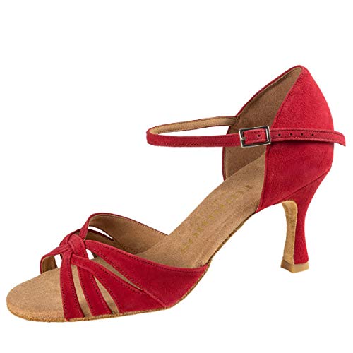 Rummos Damen Tanzschuhe R383 - Nubuck Rot - Medium (Normal) - 6 cm Flare - EUR 36 von Rummos