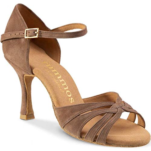 Rummos Damen Tanzschuhe R383 - Nubuck Taupe - Medium (Normal) - 7 cm Flare - EUR 38,5 von Rummos