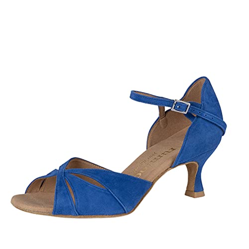 Rummos Damen Tanzschuhe R385 - Nubuck Royal Blau - Medium (Normal) - 5 cm Flare - EUR 39 von Rummos