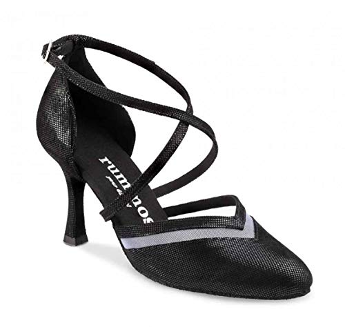 Rummos Damen Tanzschuhe R450 - Leder Schwarz - Medium (Normal) - 5 cm Flare - EUR 37 von Rummos