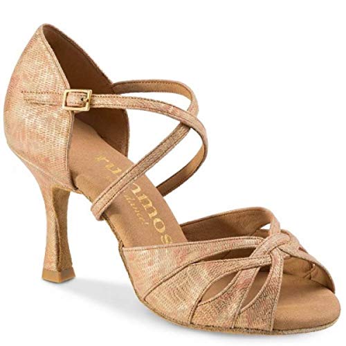 Rummos Damen Tanzschuhe R520 - Material: Leder - Farbe: Beige - Weite: Medium (Normal) - Absatz: 70R Flare - Größe: EUR 36 von Rummos