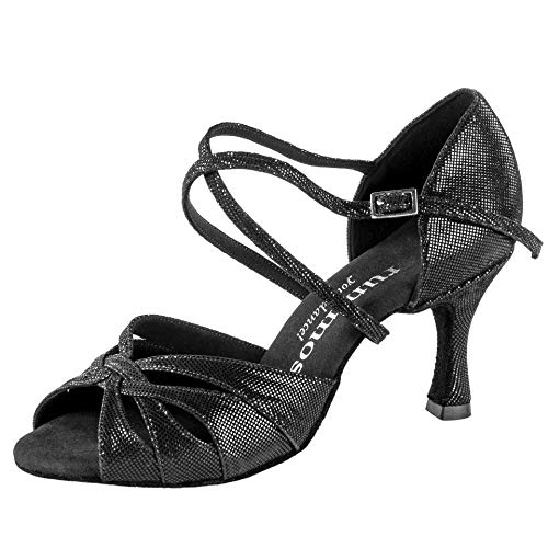 Rummos Damen Tanzschuhe R520 - Material: Leder - Farbe: Schwarz - Weite: Medium (Normal) - Absatz: 60R Flare - Größe: EUR 36 von Rummos