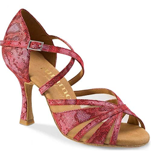 Rummos Damen Tanzschuhe R530 205 - Obermaterial: Leder - Farbe: Red Histrix - Weite: Normal - Absatz: 50R Flare - Größe: EUR 40,5 von Rummos