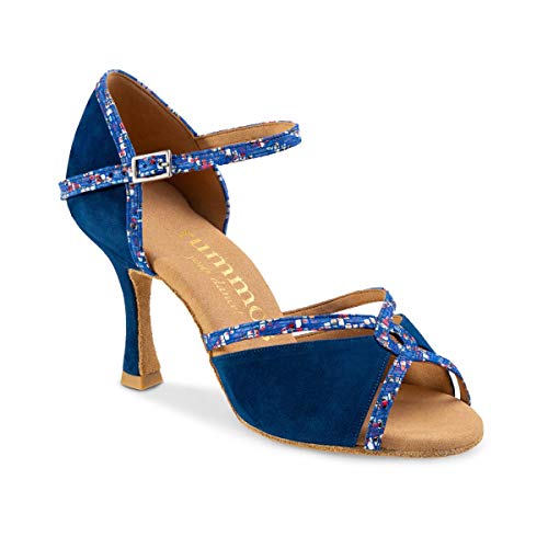 Rummos Damen Tanzschuhe R550 - Nubuck/Leder Indico Blue - Medium (Normal) - 6 cm Flare - EUR 38,5 von Rummos