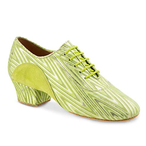 Rummos Damen Trainerschuhe R377 - Material: Leder/Nubuck - Farbe: Neon Grün - Weite: Medium (Normal) - Absatz: 4,5 cm Cuban - Größe: EUR 40 von Rummos