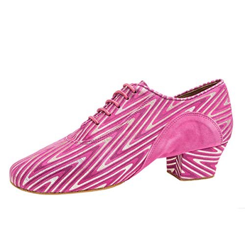 Rummos Damen Trainerschuhe R377 - Material: Leder/Nubuck - Farbe: Neon Pink - Weite: Medium (Normal) - Absatz: 4,5 cm Cuban - Größe: EUR 40 von Rummos
