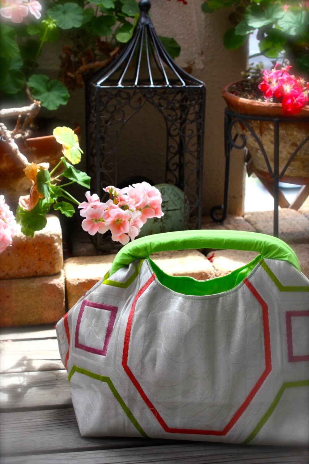 Obi/Kimono/ Tasche Wh610 Kranich-Muster Schöne Frühling Henkel Obi/Kimono/ Tasche Wh610 Kranich-Muster Schöne Frühling Henkel von RummyHandmade