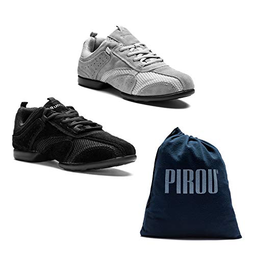 Rumpf Nero 1566 Herren Tanzschuhe Dancesneaker mit geteilter Sohle mit Pirou® Schuhbeutel (schwarz, Numeric_37) von Rumpf