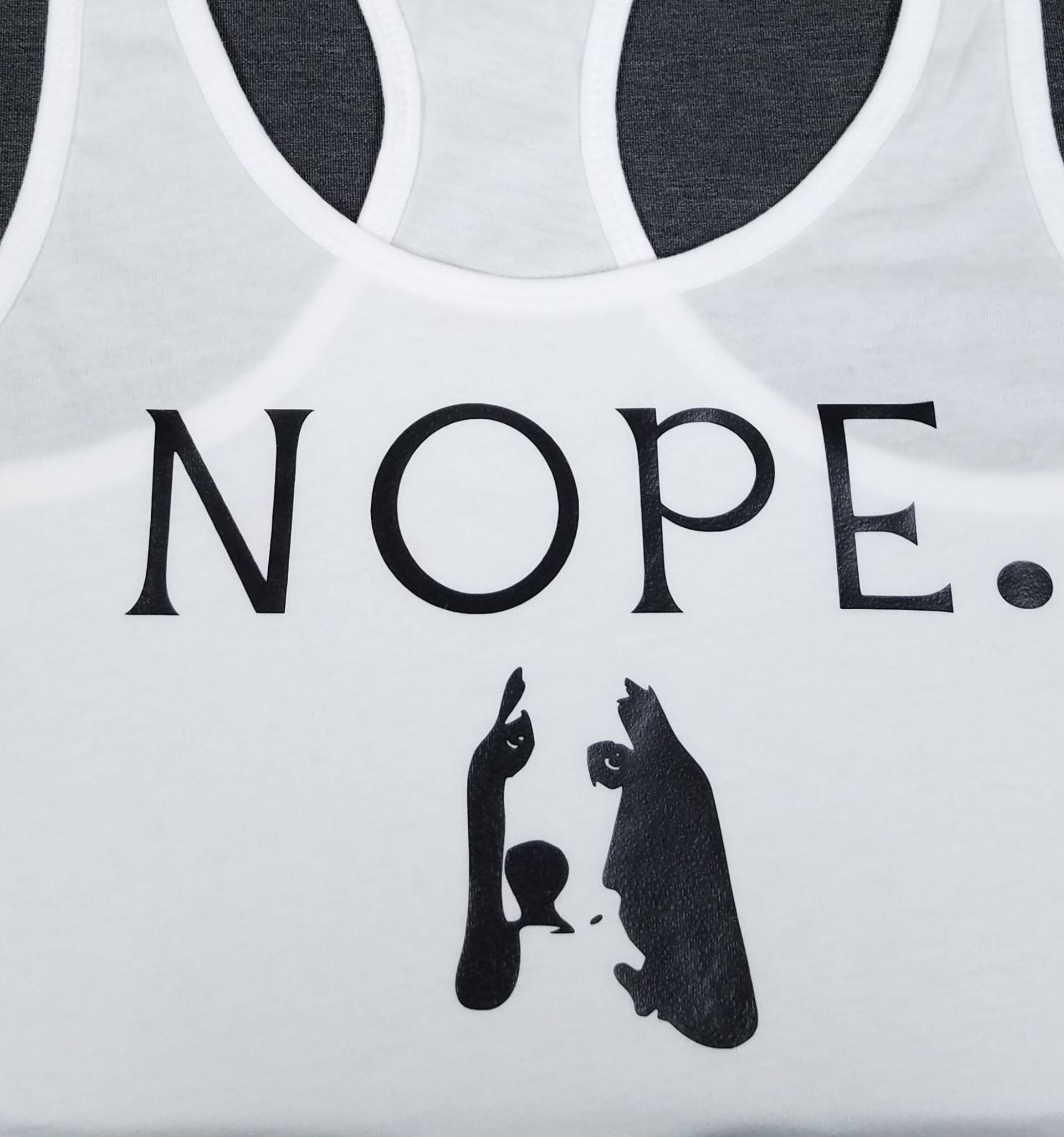 Benjamin Rumpus Nope Racerback Tank von RumpuswearByBenny