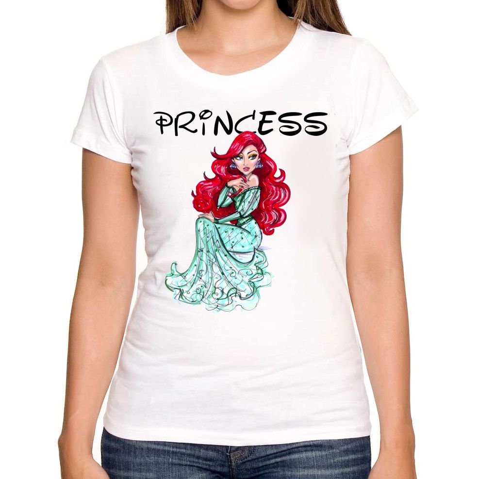 Ariel Princess Frauen T-Shirt Weiß Kleidung Shirt Dame Kleines Mädchen Kleinkind von RumyBG