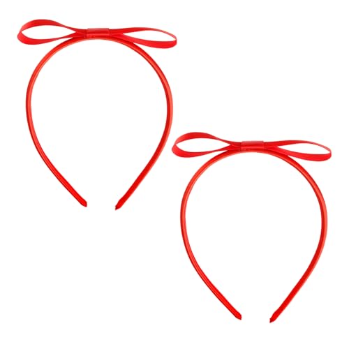 Rumyve 2 x rotes Stirnband, Schleifen-Haarband, Vintage-Haarbänder, Knoten-Kopfschmuck, Cosplay-Zubehör, für Halloween-Party Rumyve 2 x rotes Stirnband, Schleifen-Haarband, Vintage-Haarbänder, Knoten-Kopfschmuck, Cosplay-Zubehör, für Halloween-Party von Rumyve
