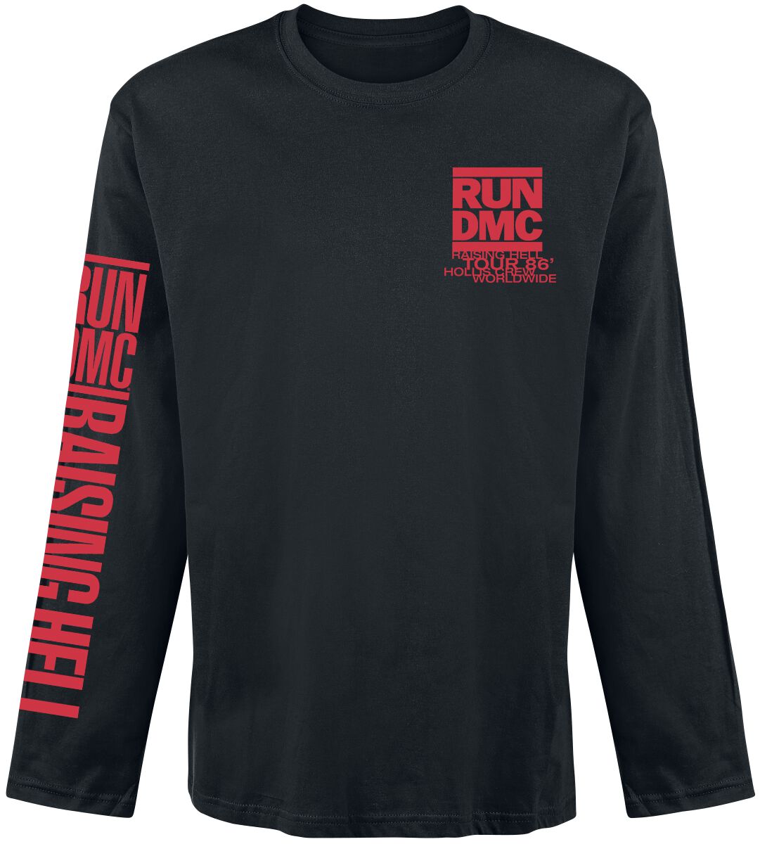 Run DMC Langarmshirt - Raising Hell Tour 86 - S bis L - für Männer - Größe M - schwarz  - Lizenziertes Merchandise! von Run DMC