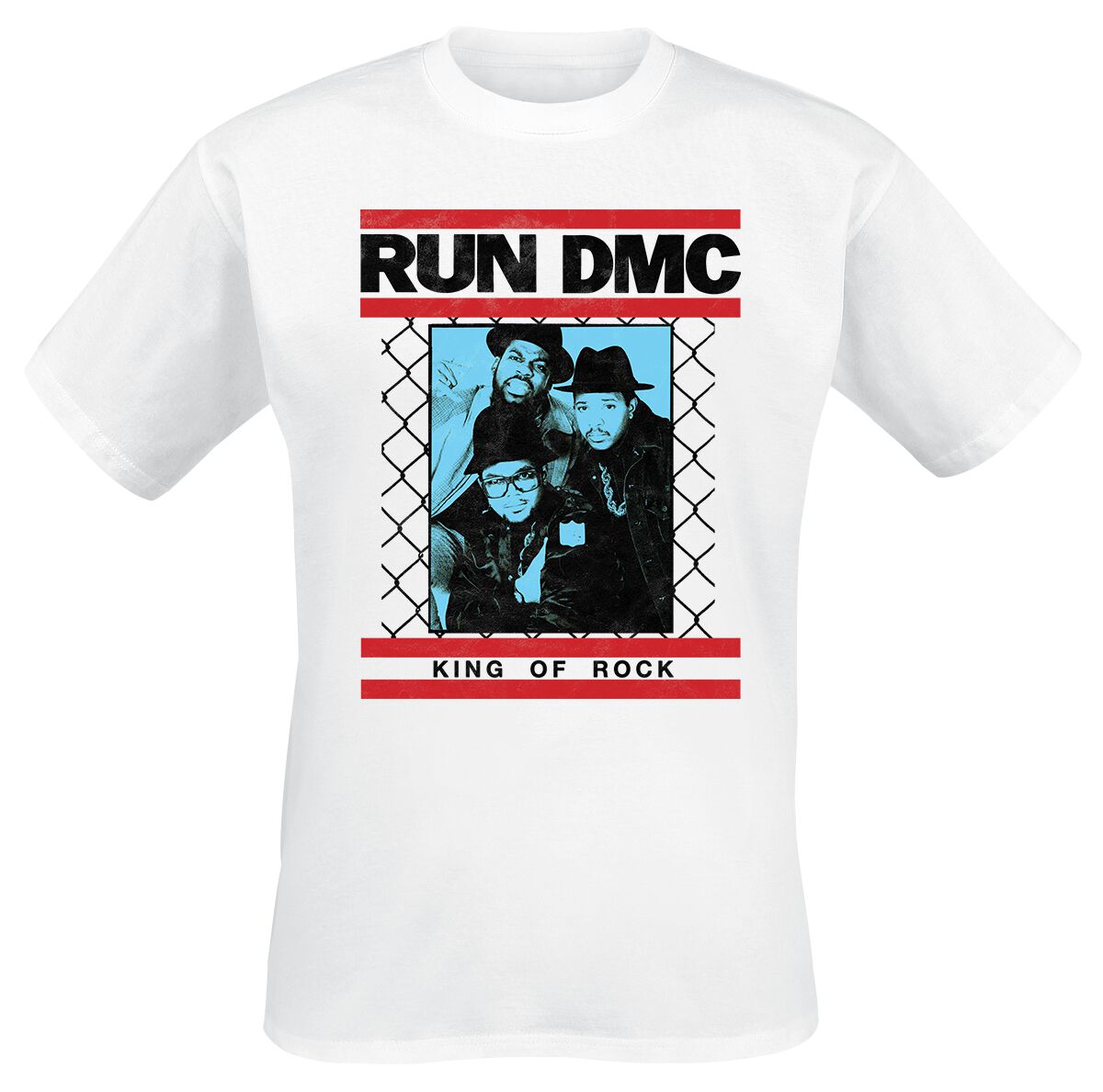 Run DMC T-Shirt - King of Rock Fence - S bis XL - für Männer - Größe M - weiß  - Lizenziertes Merchandise! von Run DMC