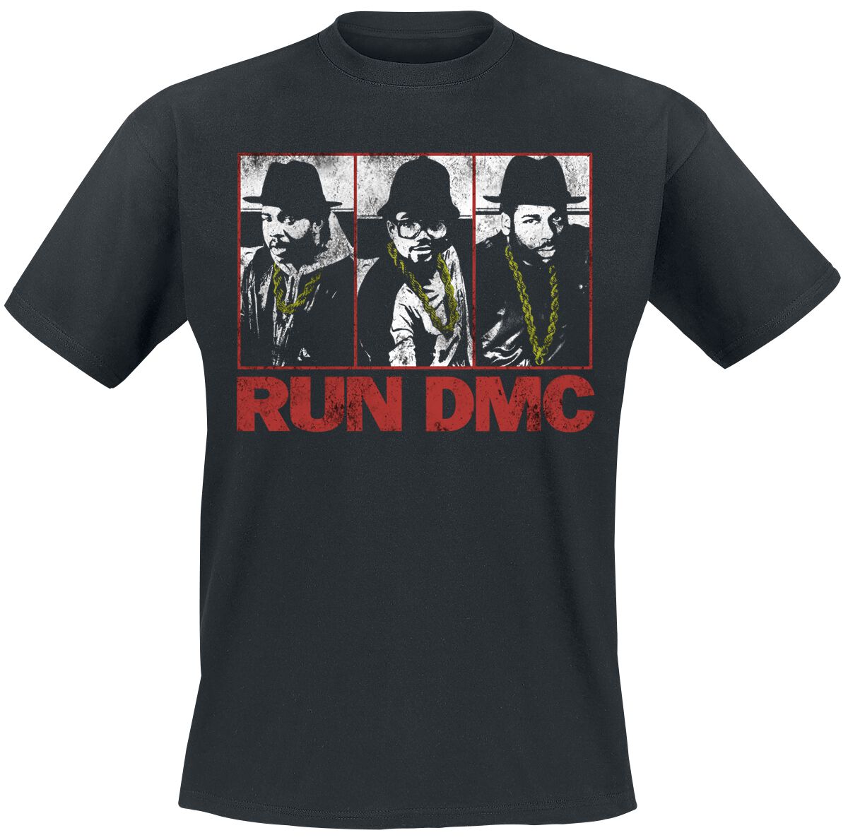 Run DMC T-Shirt - Photo Poster - S bis L - für Männer - Größe S - schwarz  - Lizenziertes Merchandise! von Run DMC