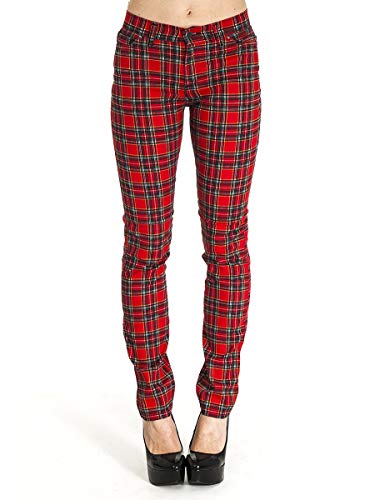 Run & Fly Rote Tartan Unisex Röhrenjeans von Run & Fly