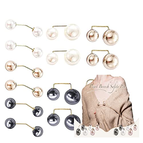 12pcs Faux Perle Brosche Hochzeit Cardigan Clip Pullover Schal Clip Sicherheitsnadel Brosche Pins Dress Strass Boutonniere Brosche Clip Schmuck für Geschenke Frauen Mädchen von RunFar shop