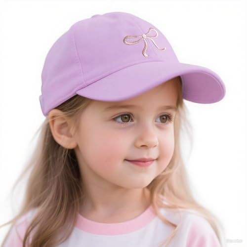 Baseball Kappe Mädchen mit Pferdeschwanz Snapback Verschluss Baseball Cap Kinder Cap Sonnenkappe Sonnenhut Süße Schleife für Jungen Mädchen Sommermütze UV Schutz verstellbare Outdoor Reise Caps von RunFar shop