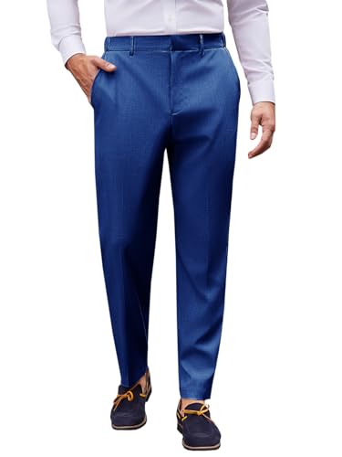 Runcati Herren Chino Hose Einfarbig Classic Fit Männer Hosen für Business & Freizeit Blau XXL von Runcati