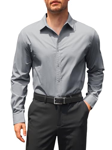 Runcati Herren Hemd Langarm Regular Fit Businesshemd Männer Einfarbig Baumwolle Freizeithemden Formale Button Down Hemden Grau XXL Runcati Herren Hemd Langarm Regular Fit Businesshemd Männer Einfarbig Baumwolle Freizeithemden Formale Button Down Hemden Grau XXL von Runcati