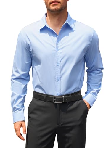 Runcati Herren Hemd Langarm Regular Fit Businesshemd Männer Einfarbig Baumwolle Freizeithemden Formale Button Down Hemden Hellblau L Runcati Herren Hemd Langarm Regular Fit Businesshemd Männer Einfarbig Baumwolle Freizeithemden Formale Button Down Hemden Hellblau L von Runcati