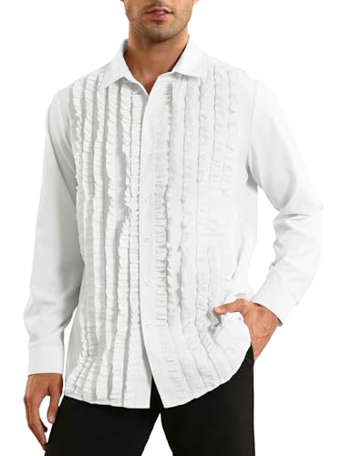 Runcati Herren Mittelalter Hemd Regular Fit Langarm Freizeithemd Viktorian Renaissance Piraten Hemd Männer Cosplay Kostüm Weiß M Runcati Herren Mittelalter Hemd Regular Fit Langarm Freizeithemd Viktorian Renaissance Piraten Hemd Männer Cosplay Kostüm Weiß M von Runcati