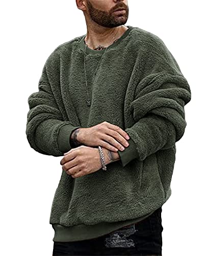 Runcati Herren Plüsch Pullover Teddy-Fleece Oberteile Oversize Sweatshirt Fuzzy Plüsch Teddy Pulli Tops für Herbst Winter Grün XXL Runcati Herren Plüsch Pullover Teddy-Fleece Oberteile Oversize Sweatshirt Fuzzy Plüsch Teddy Pulli Tops für Herbst Winter Grün XXL von Runcati