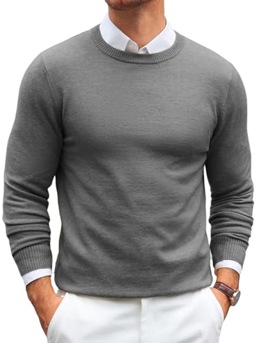 Runcati Herren Pullover Langarm Rundhals Strickpullover Feinstrick Regular Fit Sweater Leichte Einfarbig Basic Männer Pulli Shirt Dunkelgrau M Runcati Herren Pullover Langarm Rundhals Strickpullover Feinstrick Regular Fit Sweater Leichte Einfarbig Basic Männer Pulli Shirt Dunkelgrau M von Runcati