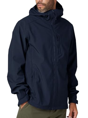 Runcati Herren Regenjacke Leichte Kapuzenjacke Windbreaker Wasserdicht Außenbereich Sport Wandern Regenmantel Dunkelblau XL von Runcati