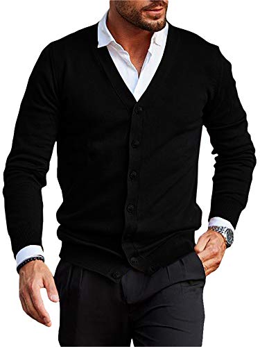 Runcati Herren Strickjacke Kragenlos V Ausschnitt Cardigan Gestrickt Hemd Jacke Leicht Übergangsjacke Schwarz M Runcati Herren Strickjacke Kragenlos V Ausschnitt Cardigan Gestrickt Hemd Jacke Leicht Übergangsjacke Schwarz M von Runcati