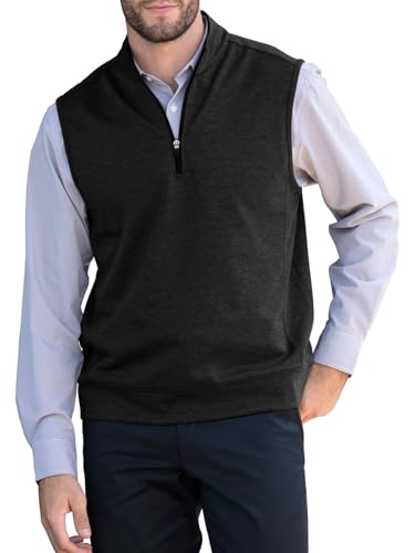 Runcati Herren Weste Ärmellos Stehkragen Freizeit Weste Golf Camping Wandern Weste Lässige Oberteile Pullover für Männer, Schwarz M von Runcati