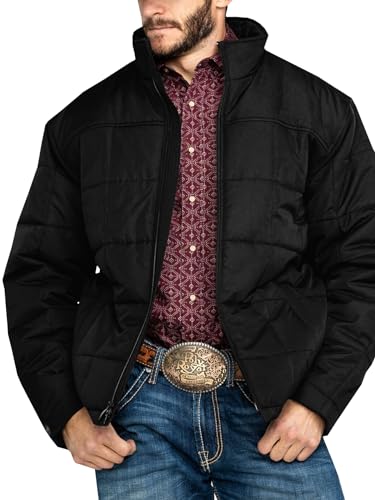 Runcati Herren Winterjacke Leichtgewicht Windproof Puffer Jacke Full Zip Up Puffy Coat für Schnee Ski Wandern Reisen Schwarz L von Runcati