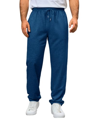 Runcati Jogginghose Herren Regular Fit Sporthose Lang Casual Freizeithose Fitness Sweathose Elastische Taille Trainingshose Mit Kordelzug Dunkelblau XXL von Runcati